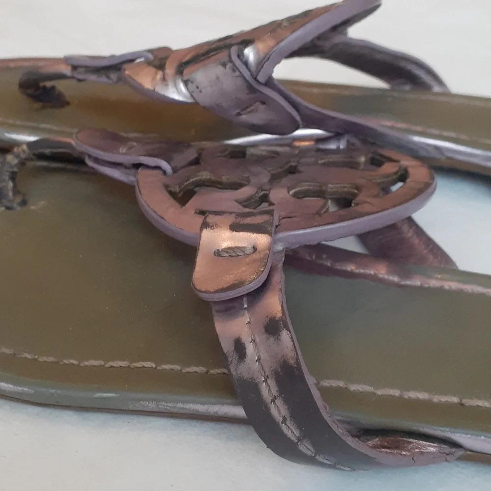 Tory Burch Miller Metallic Lilac Sandals Size 9.5